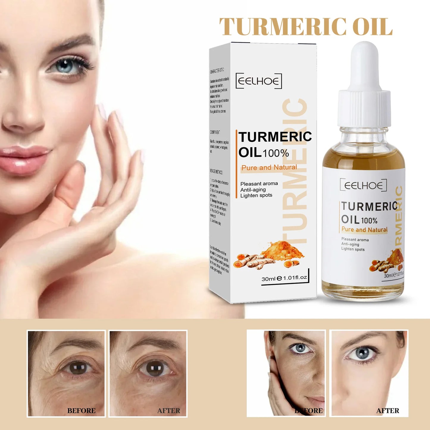 Skin Repair Pigmentation Corrector Wrinkle Removal Natural Organic Dark Spot Corrector Serum  Fragrance Essential Turmeric Oil