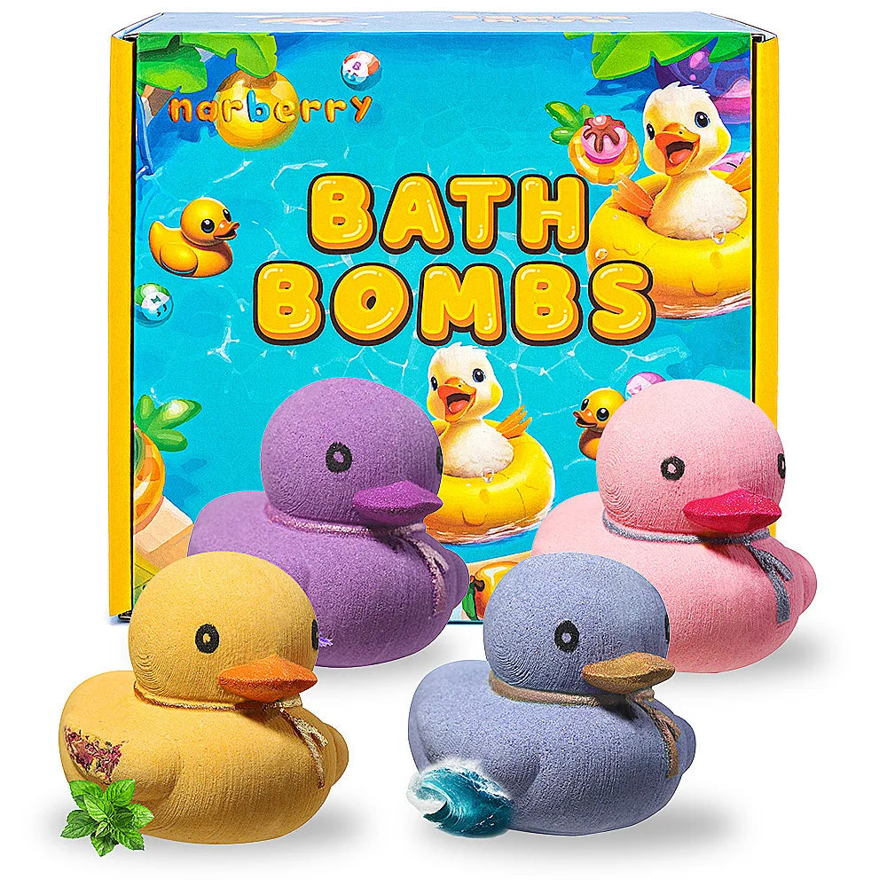 Surprise Children Kid Gift Organic Dog Duck Doll Toy Inside Bathbombs Shower Bombs Set With Wssential Oils