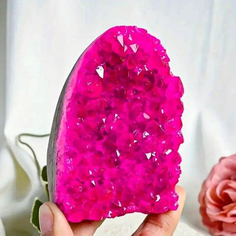 500-600g  Natural Rose Quartz Angels Miraculous Healing Crystal Rocks  Fairy Love Crafts Pink Geode Quartz Cluster