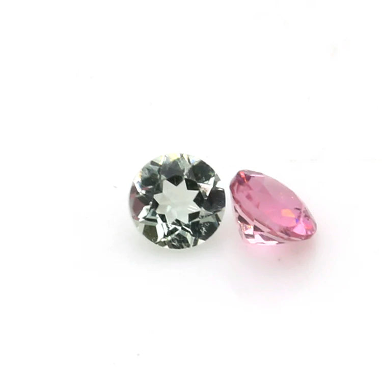 Whole Sale Price Mix-color Round Shape Machine Cut Natural Tourmaline Gemstone for Jewelry Making