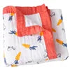 Custom 100% Organic Cotton Muslin Infant Bath Towel Cute Cartoon Pattern Babi Blankets 6-Layer Newborn Blanket for Travel Hotel