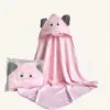 Organic Bamboo Baby Hooded Thick 500GSM Super Soft Breathable High Absorbent Bamboo Bath Towel fox Design Bamboo Hooded Towels