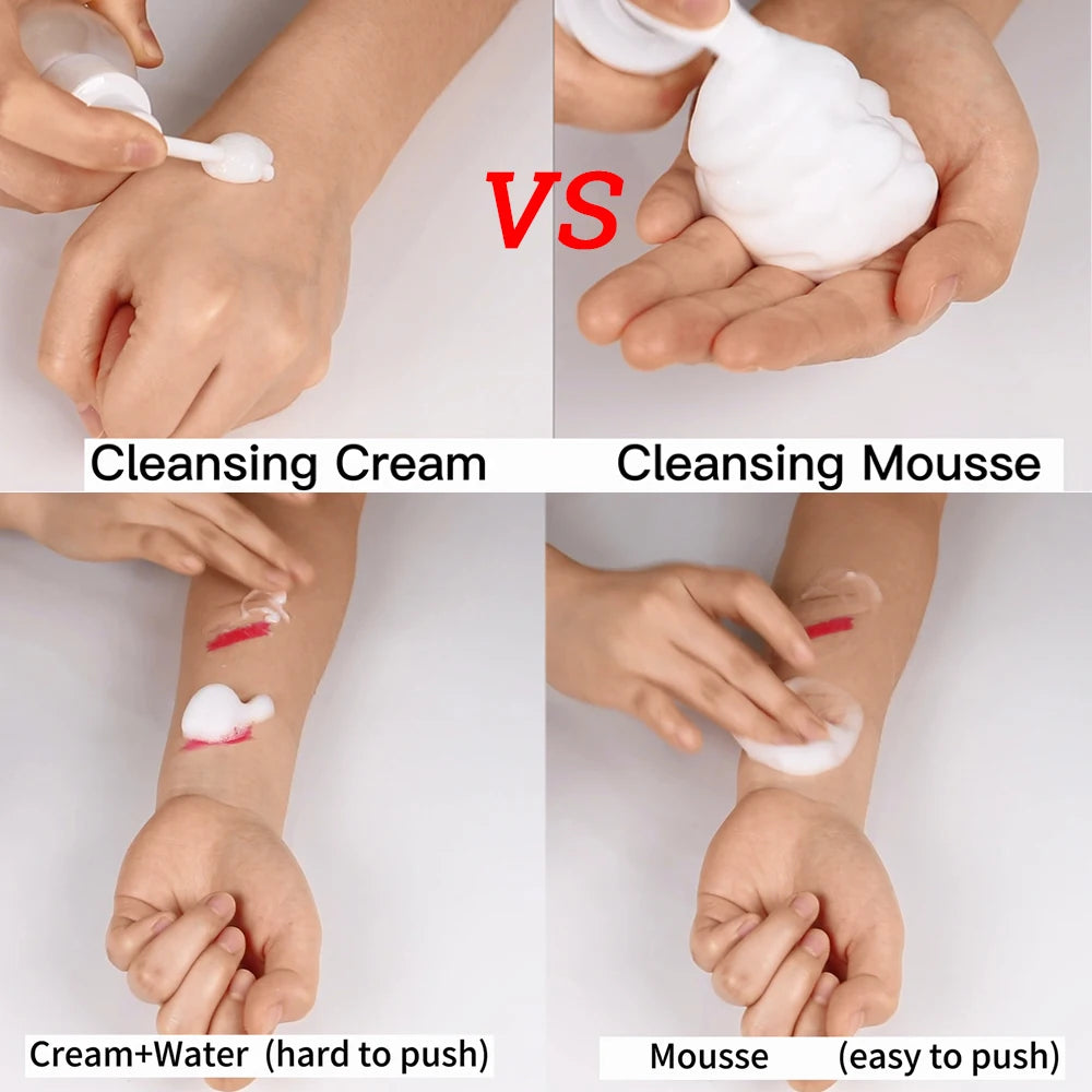 Private Label Korean Organic Cleansing Mousse BHA Salicylic Acid Acne Clear 4 in 1 Face Wash Facial Deep Foam Cleanser