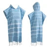 High Quality Organic Cotton Poncho Towel Adults Children Windproof Thickened Hooded Design Factory Wholesale Home Sports Striped