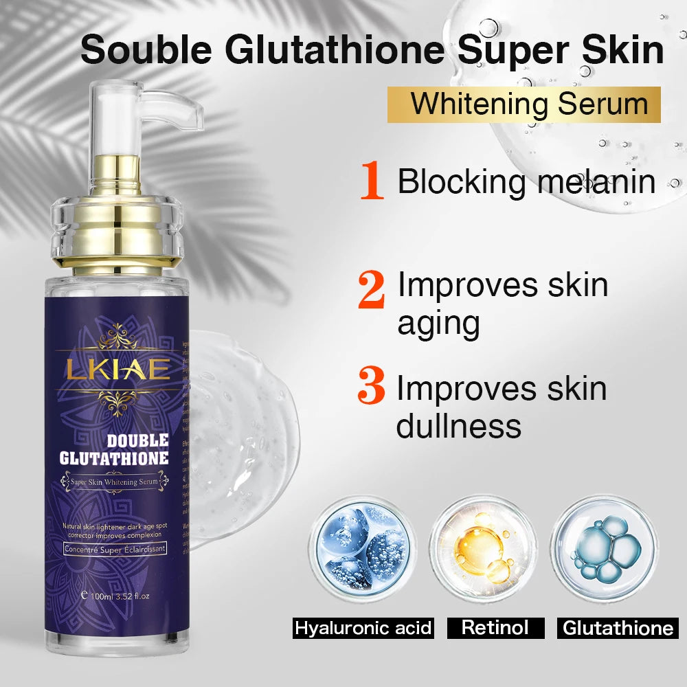 OEM ODM Double-glutathione Organic Vitamin c Whitening Body Lotion Face Cream Gluta Serum Skin Care Set