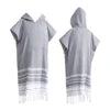 High Quality Organic Cotton Poncho Towel Adults Children Windproof Thickened Hooded Design Factory Wholesale Home Sports Striped