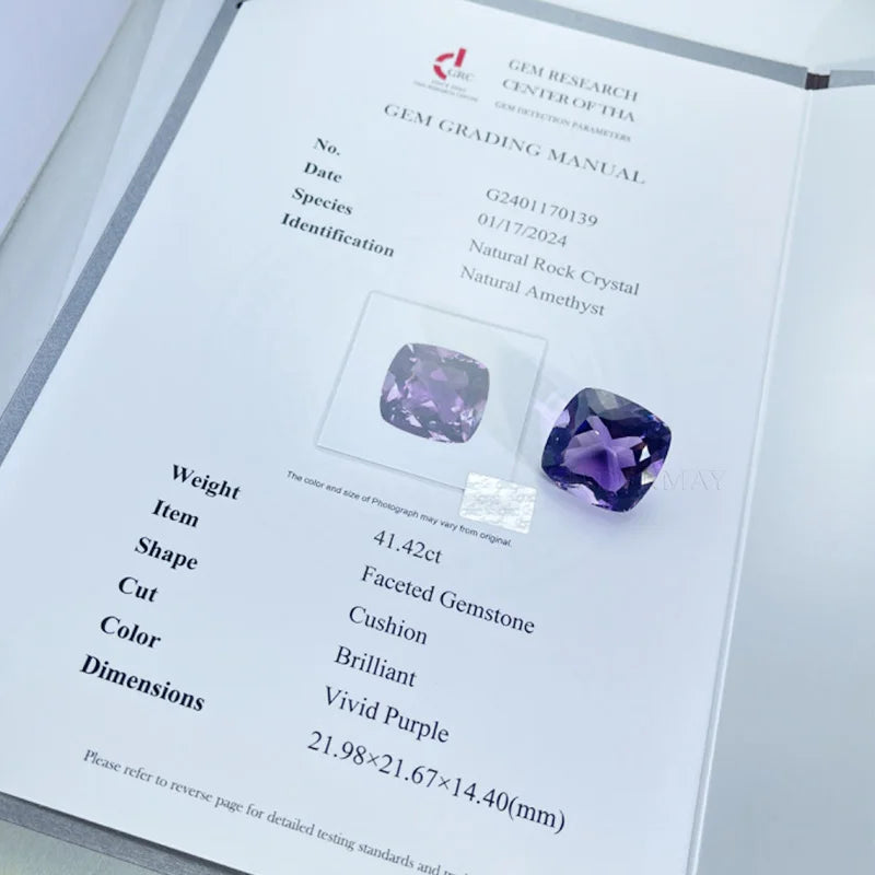 Wholesale Natural Amethyst Cushion Oval Pear Heart Brilliant Cut Vivid Purple Loose Gemstone With GRC Certificate Ready to Ship