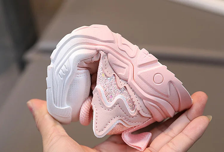 Children's Winter Sports Shoes New Fashionable Little Girl Leather Casual Sneaker for Kids Baby Girls