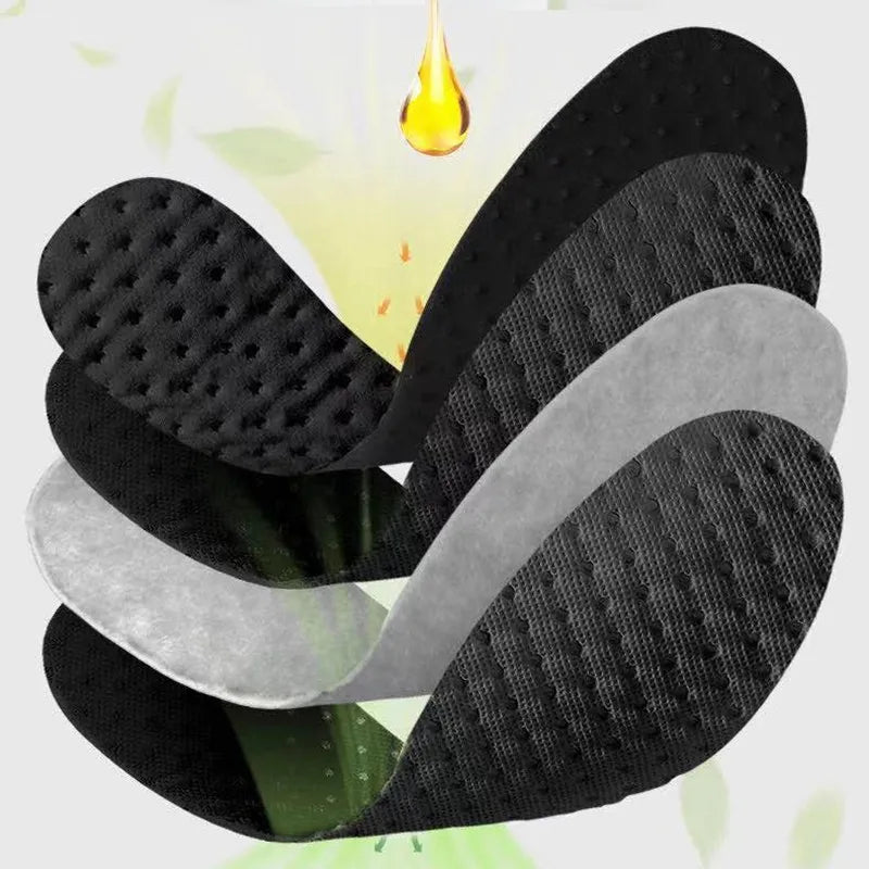 Bamboo Charcoal Insoles for Shoes Plant Deodorant Running Sports Insole Feet Thickened Shock Absorbing Shoe Insole