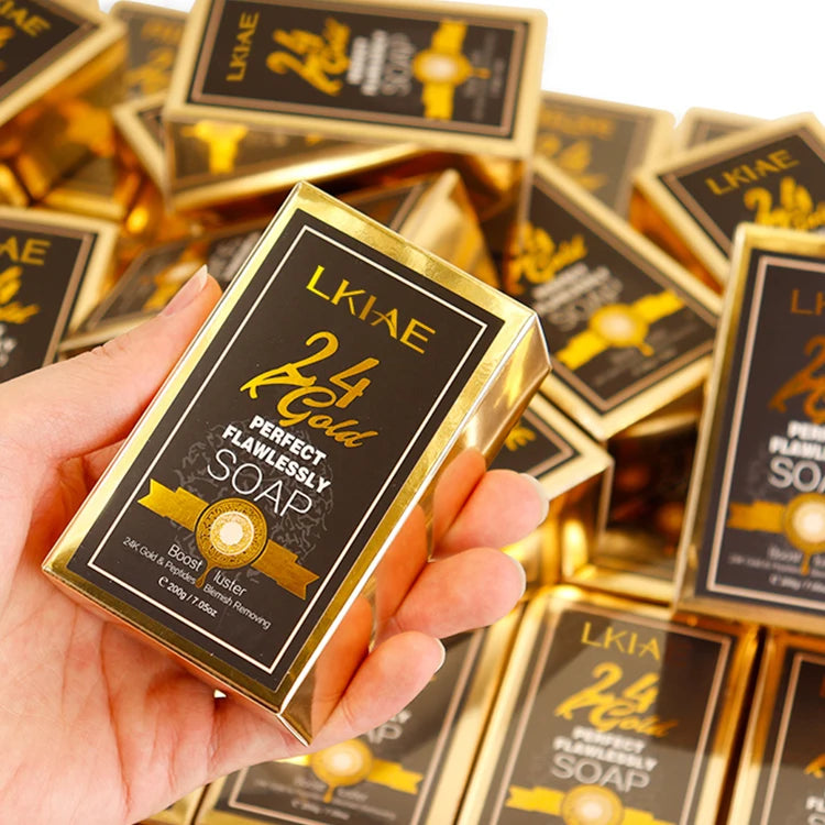 New Arrival Organic Bamboo Charcoal Vitamin C Brightening Handmade Soap Custom in Stock Oil Control 24k Gold Soap for Black Skin