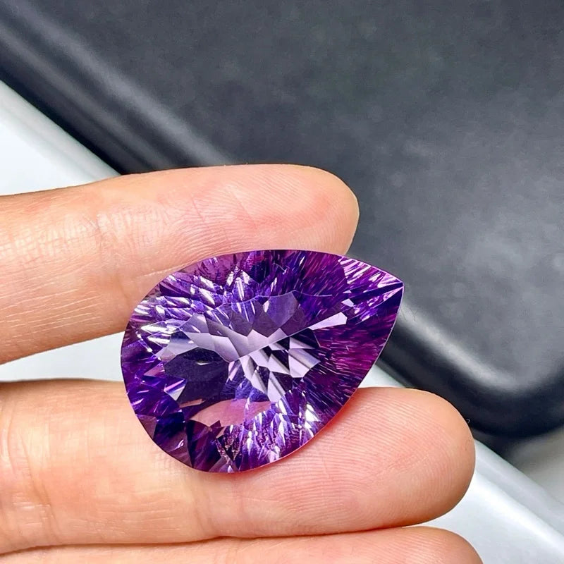 Wholesale Natural Amethyst Cushion Oval Pear Heart Brilliant Cut Vivid Purple Loose Gemstone With GRC Certificate Ready to Ship