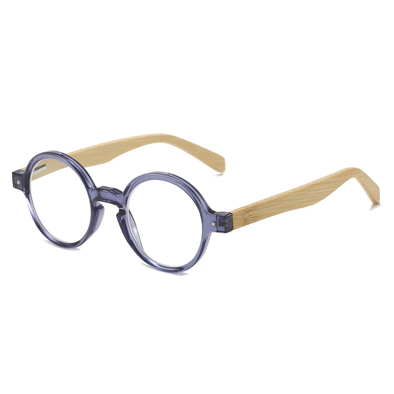 HS3340 PC Frame Corrective Eyeglasses for Women Blue Bamboo Temples Flexible Reading Glasses Presbyopia Supplier Wholesale