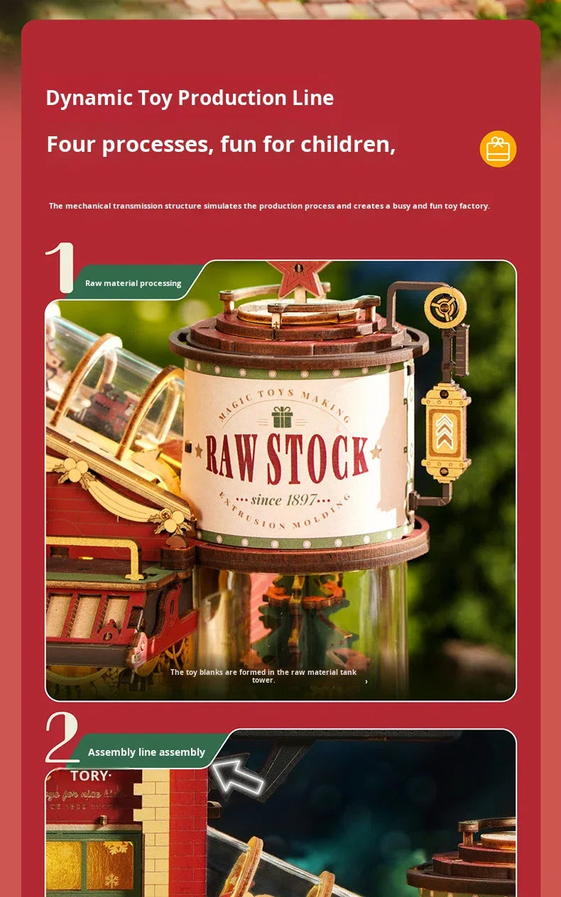 Ruo Ke Bamboo 3D Puzzle Music Box DIY Toy for Babies 14 Years Old Under 50 Pieces Girls' Educational Souvenir