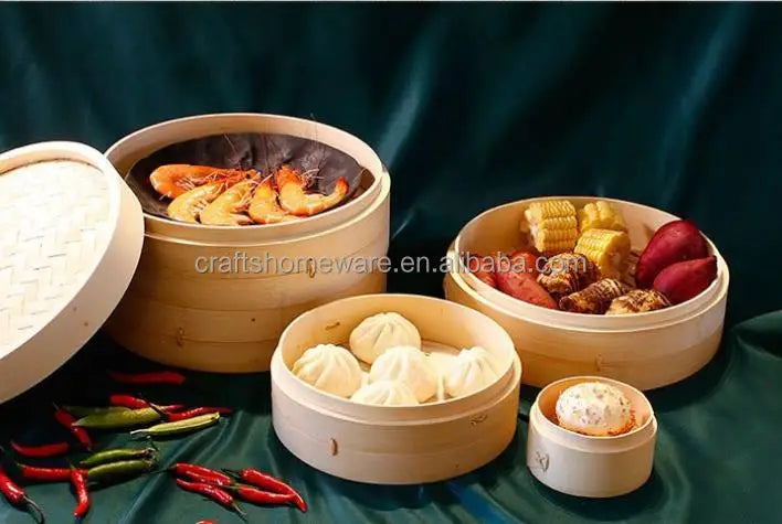 Prime Home Direct Bamboo Steamer Basket 10 Inch  1 Tier and 1 Lid With Custom Logo