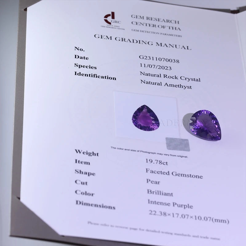 Wholesale Natural Amethyst Cushion Oval Pear Heart Brilliant Cut Vivid Purple Loose Gemstone With GRC Certificate Ready to Ship