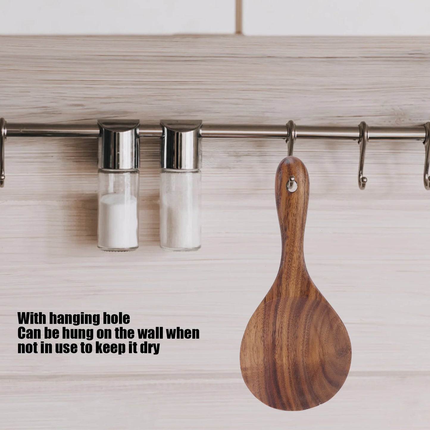 Wood Rice Spoon Rice Paddle Scoop Wooden Kitchen Spoon Ladle Tablespoon Big Serving Spoon Wooden Kitchen Utensils Tableware