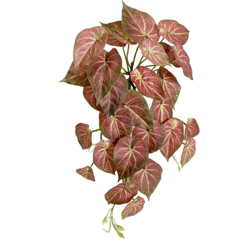 Green Plant Artificial Green Plant Leaves Plastic Realistic Simulation Epipremnum Plant Handmade Real Touch Fake Hanging Plants