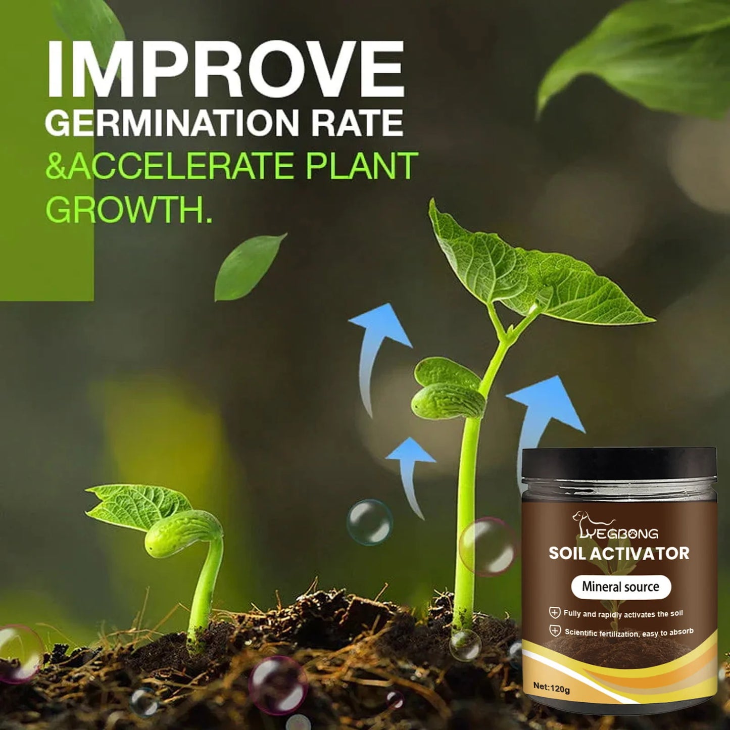 Soil Activator Organic Plant Growth Supplement Root Stimulant Fertilizer Enhances Nutrients Promotes Healthy Gardening Care