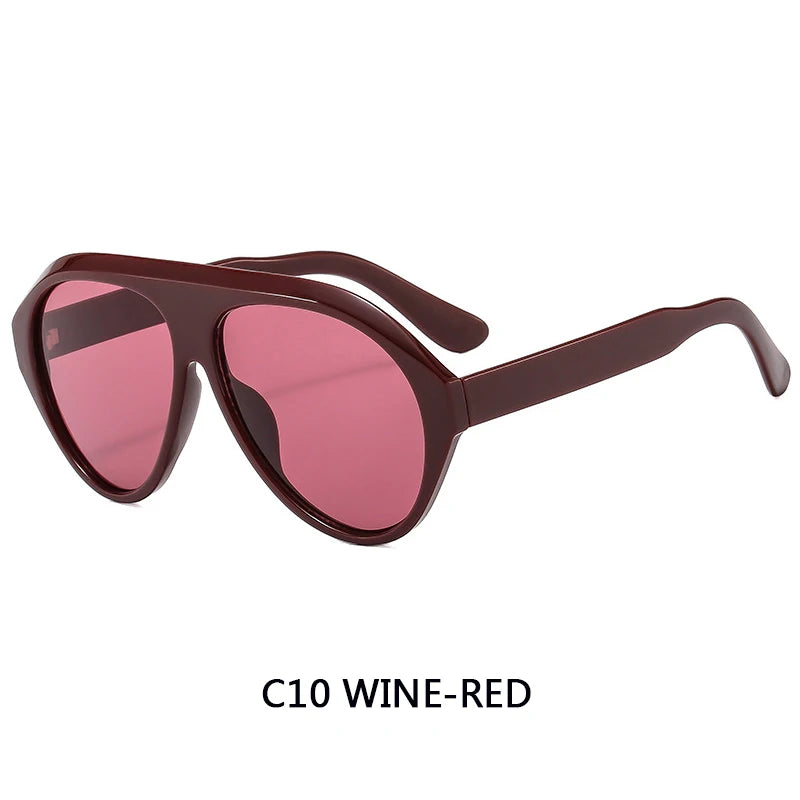 Large Frame Pilot Sunglasses Unisex Oversize Fashion Brown Sunglasses Brand Design Winter Eyewear