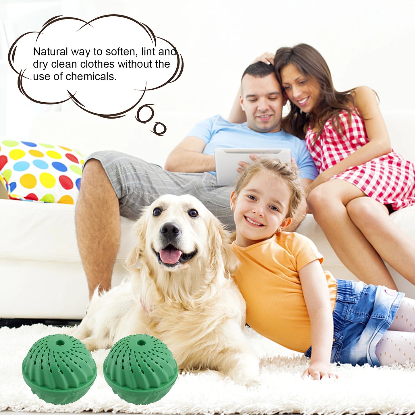 1-6PCS Eco-Friendly Wash Ball - Washing Machine Non-Chemical Detergent Laundry Ball  Household Eco Hi-Ball