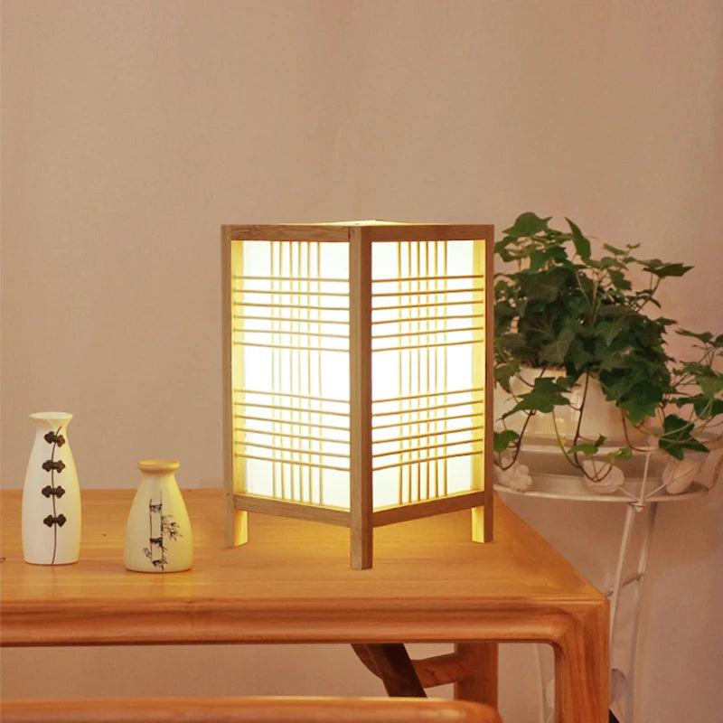 Bamboo Woven ProductsSimple Bedroom Study Table Lamp Bedside Table Lamp Bamboo art Warm Decoration Desktop Japanese Table Lamp