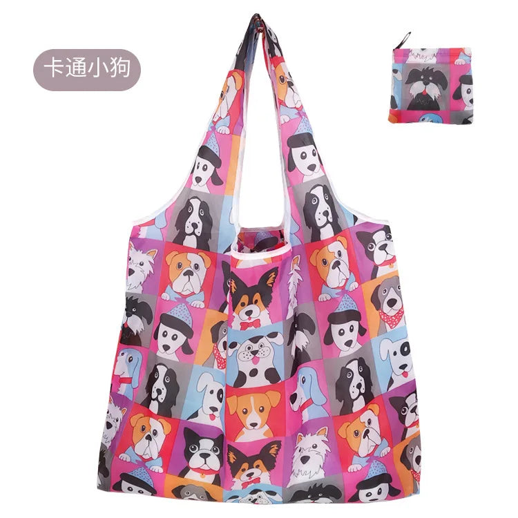 Large Foldable Reusable Eco Bag - Shoulder Shopping Tote Pouch for Grocery, Beach Toy Storage, Eco-friendly Package