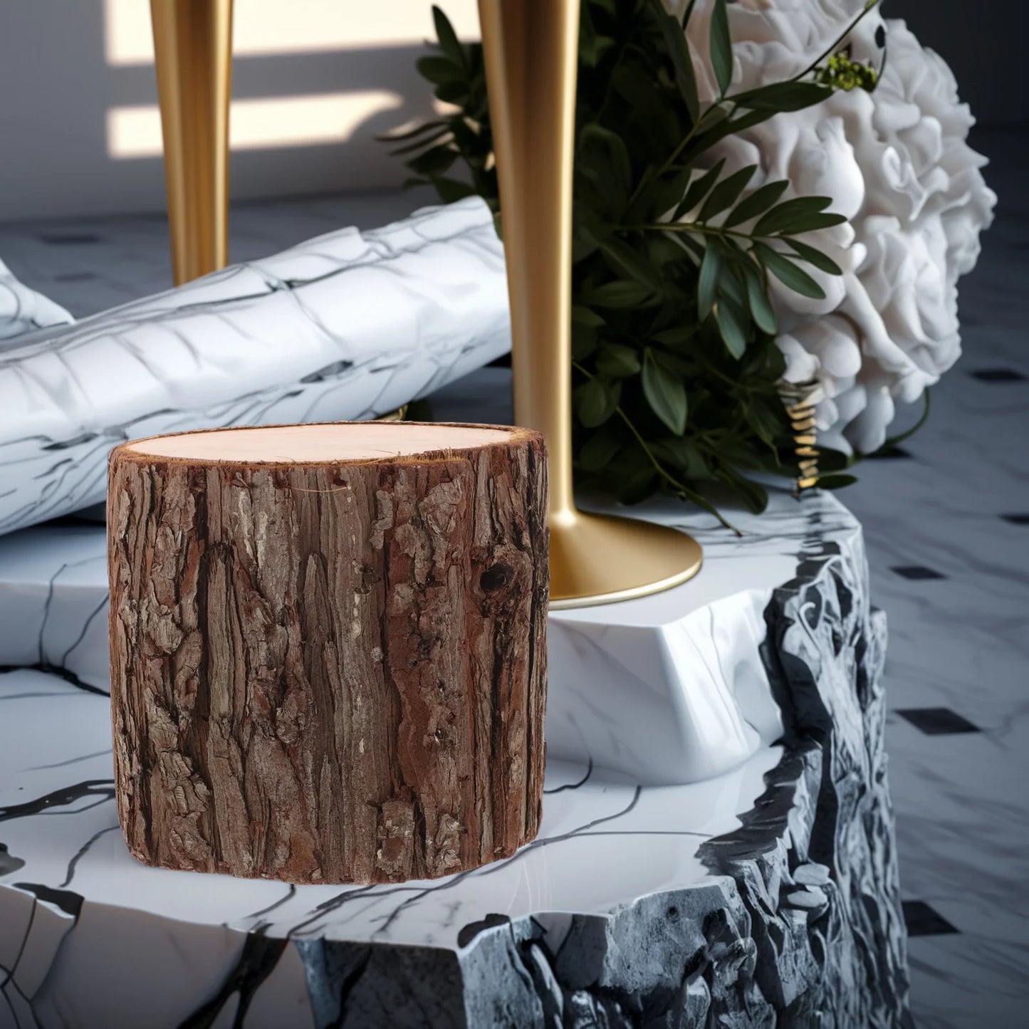 Wood Stump Decor Realistic Trees Trunk Table Centerpiece Farmhouse Rustic Home Wedding Aisle Marker Lightweight Durable