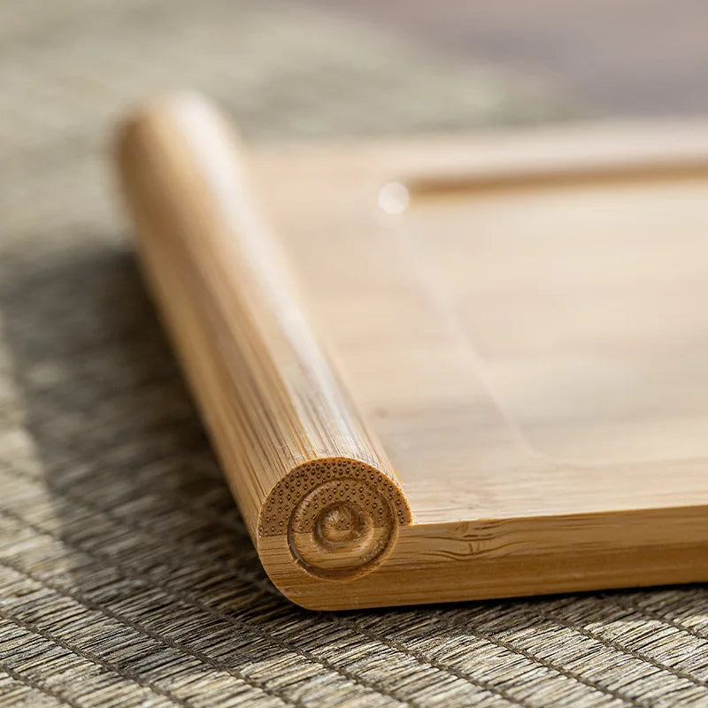 Bamboo tray rectangular Japanese bamboo wood home tea tray wooden bread barbecue tray hotel restaurant snack tray