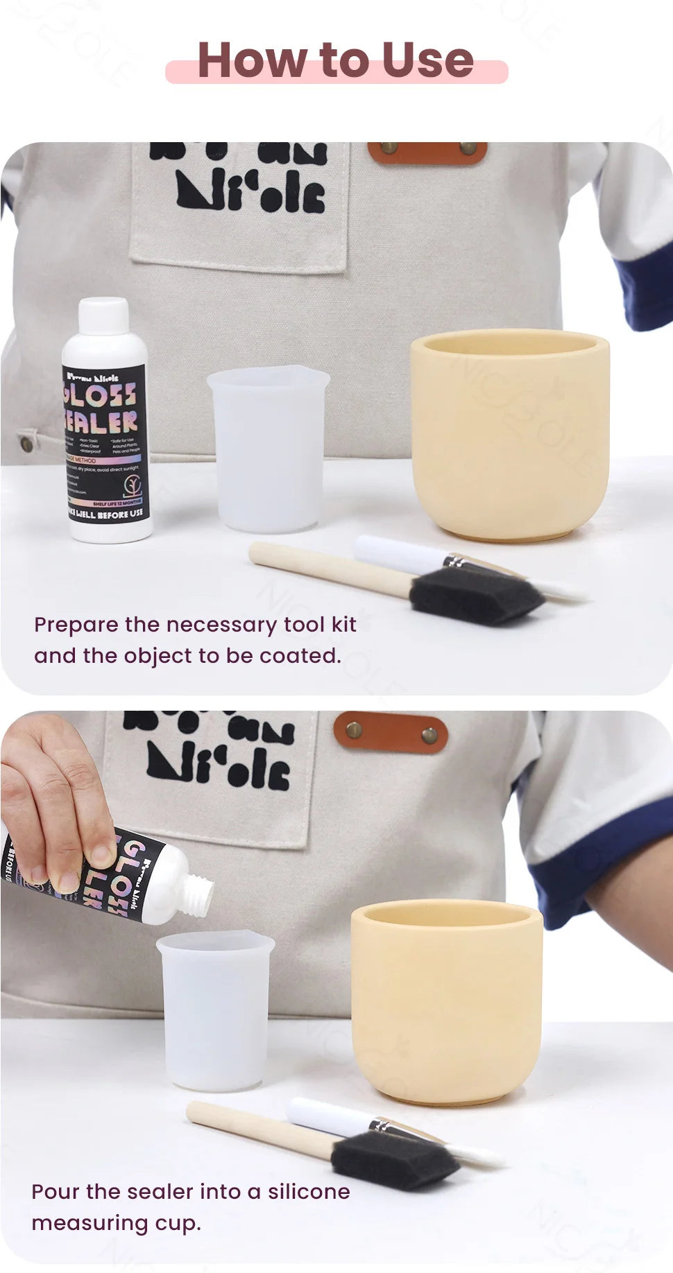 Glitter Acrylic Gloss Sealer Varnish Eco-friendly for Jesmonite Concrete Plaster Eco-friendly Acrylic Sealer Gloss Finish