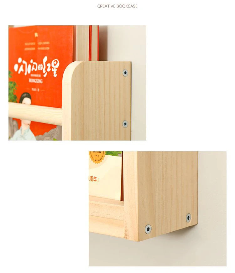 Wood Nursery Book Shelf Wall Mounted,Floating Bookshelf for Kids Room,Toys and Books Storage Organizer Bookshelves for Bedroom