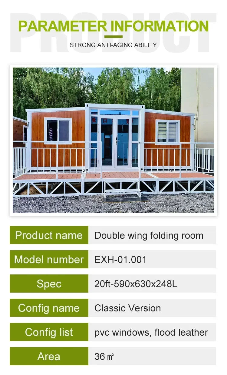 Eco Friendly Container House Folding House Mobile Portable Expandable Tiny Home Container House with Solar Panels Netherlands