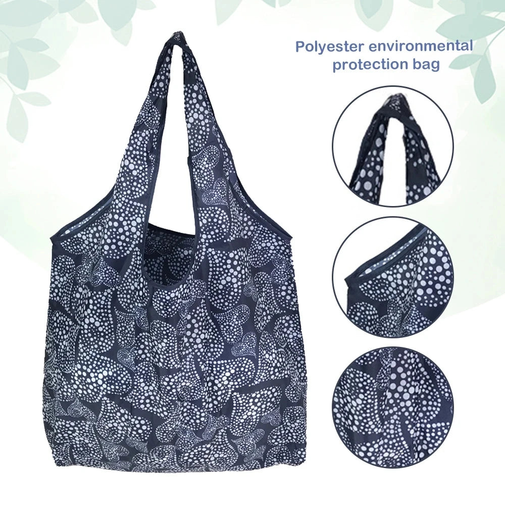 Large Foldable Reusable Eco Bag - Shoulder Shopping Tote Pouch for Grocery, Beach Toy Storage, Eco-friendly Package