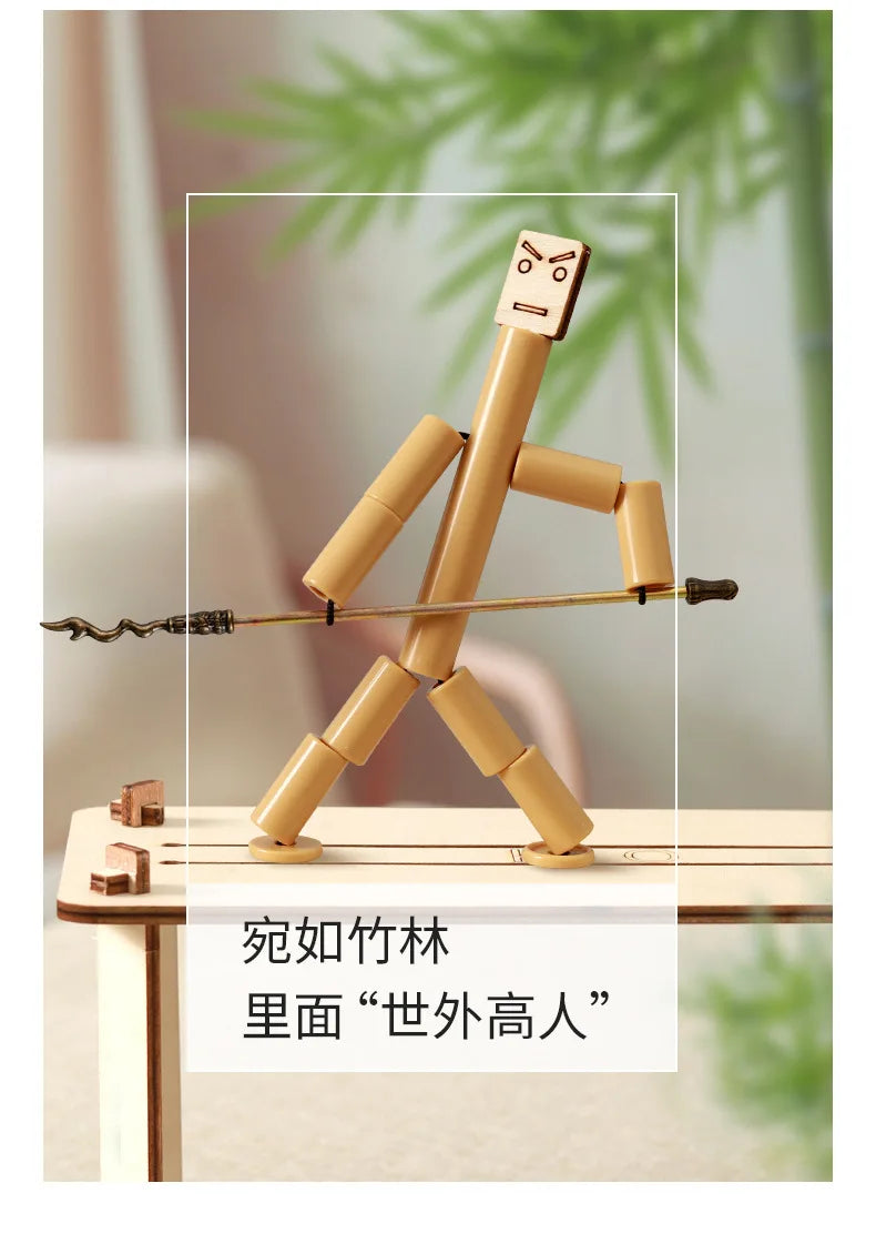 Bamboo Man Two-player Battle Games Toy DIY Toy Parent-Child Games Desktop Anti-stress Interactive Toys Desktop Battle Board Game