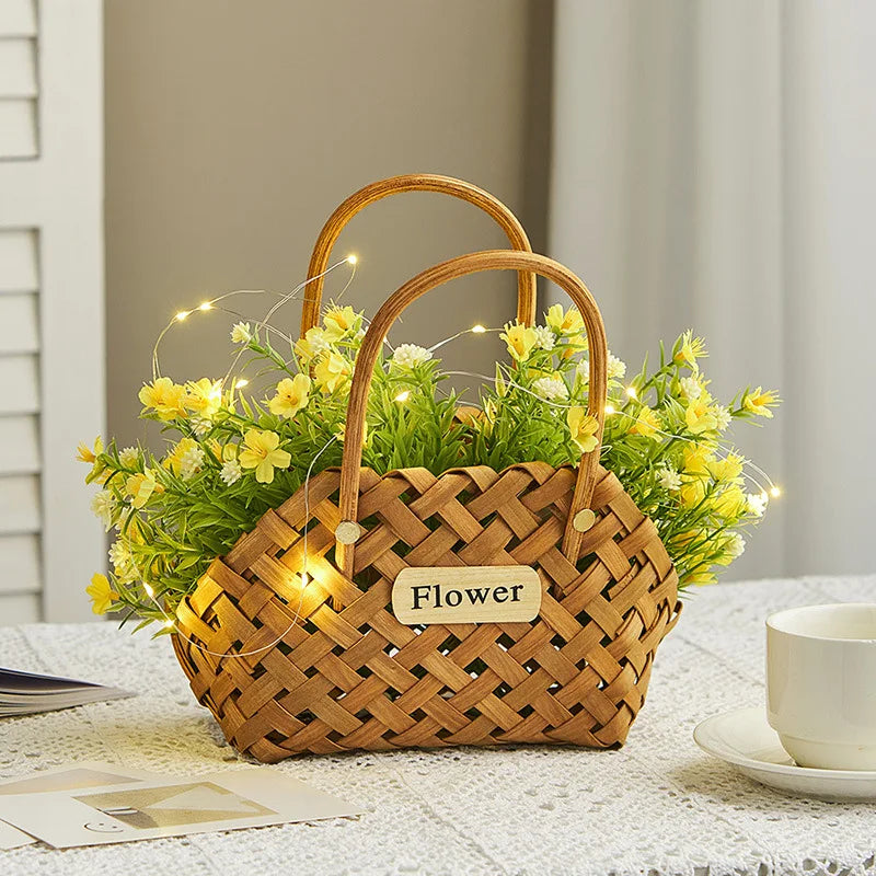 Girl Basket Wicker Baskets Wicker Or Bamboo Baskets Cachepot For Flowers Bamboo Basket Decorative Flower Baskets Decorative