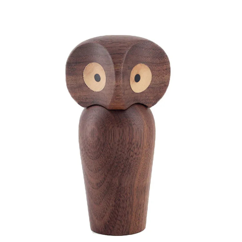 Wooden Owl Decorations, Gifts, Creative Home Decor Accessories, Decorative Figurines, Modern Miniature Sculptures