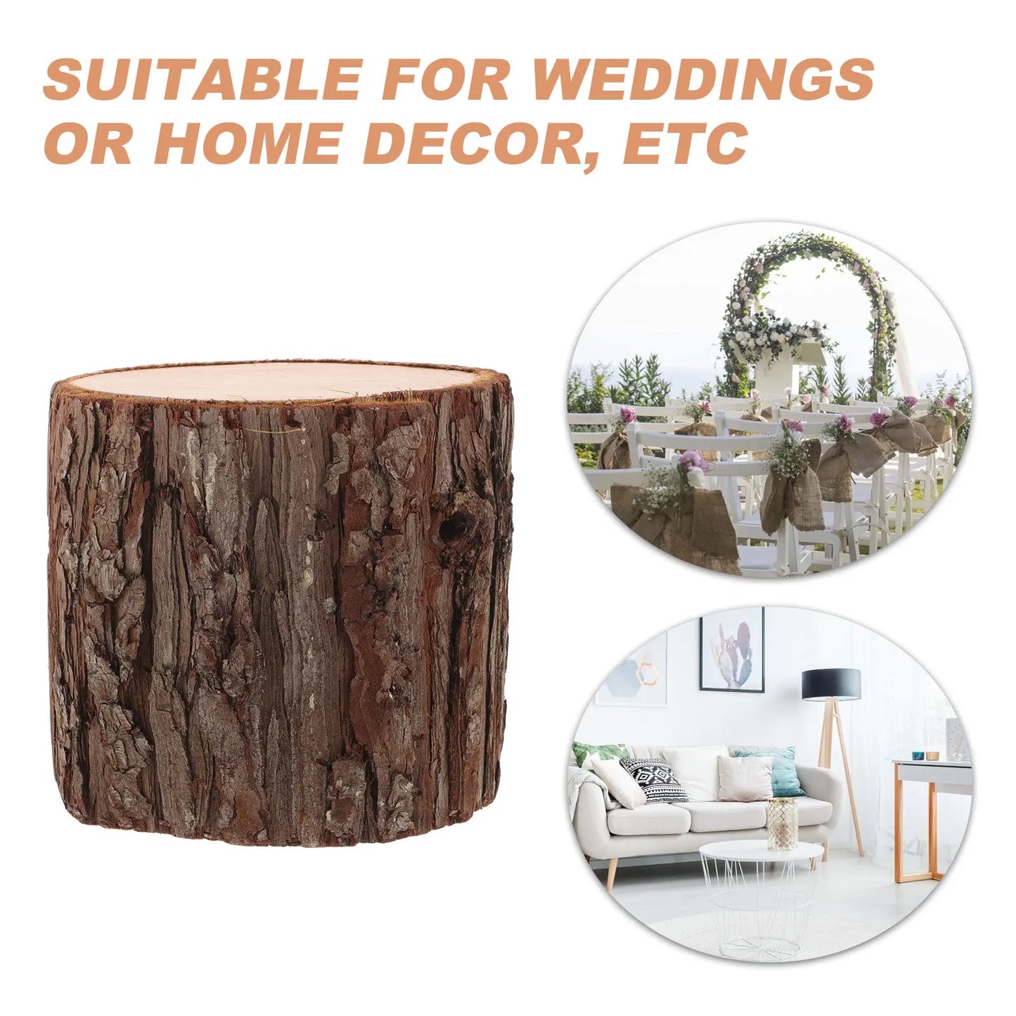 Wood Stump Decor Realistic Trees Trunk Table Centerpiece Farmhouse Rustic Home Wedding Aisle Marker Lightweight Durable