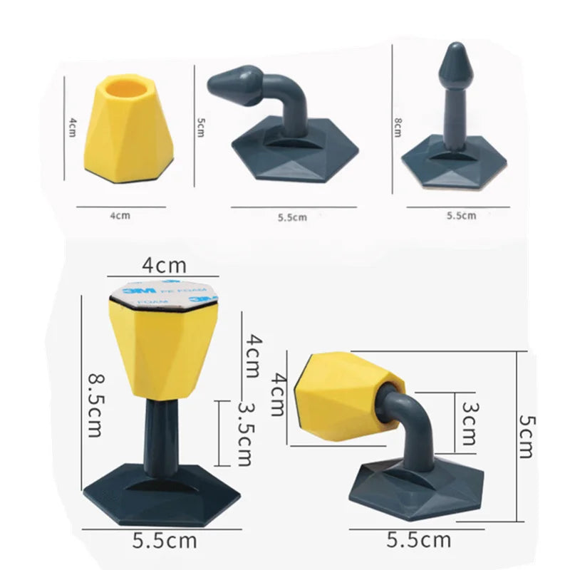 Mute Silicone Door Stopper Self Adhesive Door Stops Door Wall Buffer Protector Safety Tool Bumper Door Pads Door Rear Retainer