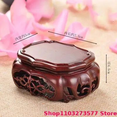 Natural Solid Wood Display Stand for Incense Burner Sculpture Figurine Handicraft Home Decor Display Base Vase Holder