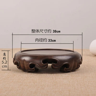 Wooden Pedestal Display Stand, Ebony Wood Carving, Handicraft, Decorative Base for Craft Tea Set, Teapot Plants, Ornaments Dis