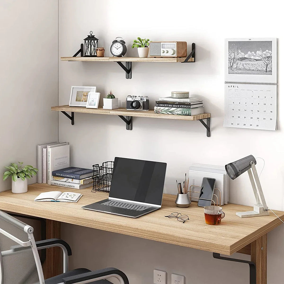Floating Shelves for Wall Bookshelves Wall Mounted Wood Shelf for Living Room Bathroom Bedroom Kitchen Home Decor Clothing Rack