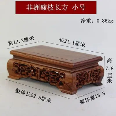 Top Wooden Pedestal Display Stand Coffee Tea Sets Miniature Base for Figurines Vases Flower Pots Incense Burner Home Decor