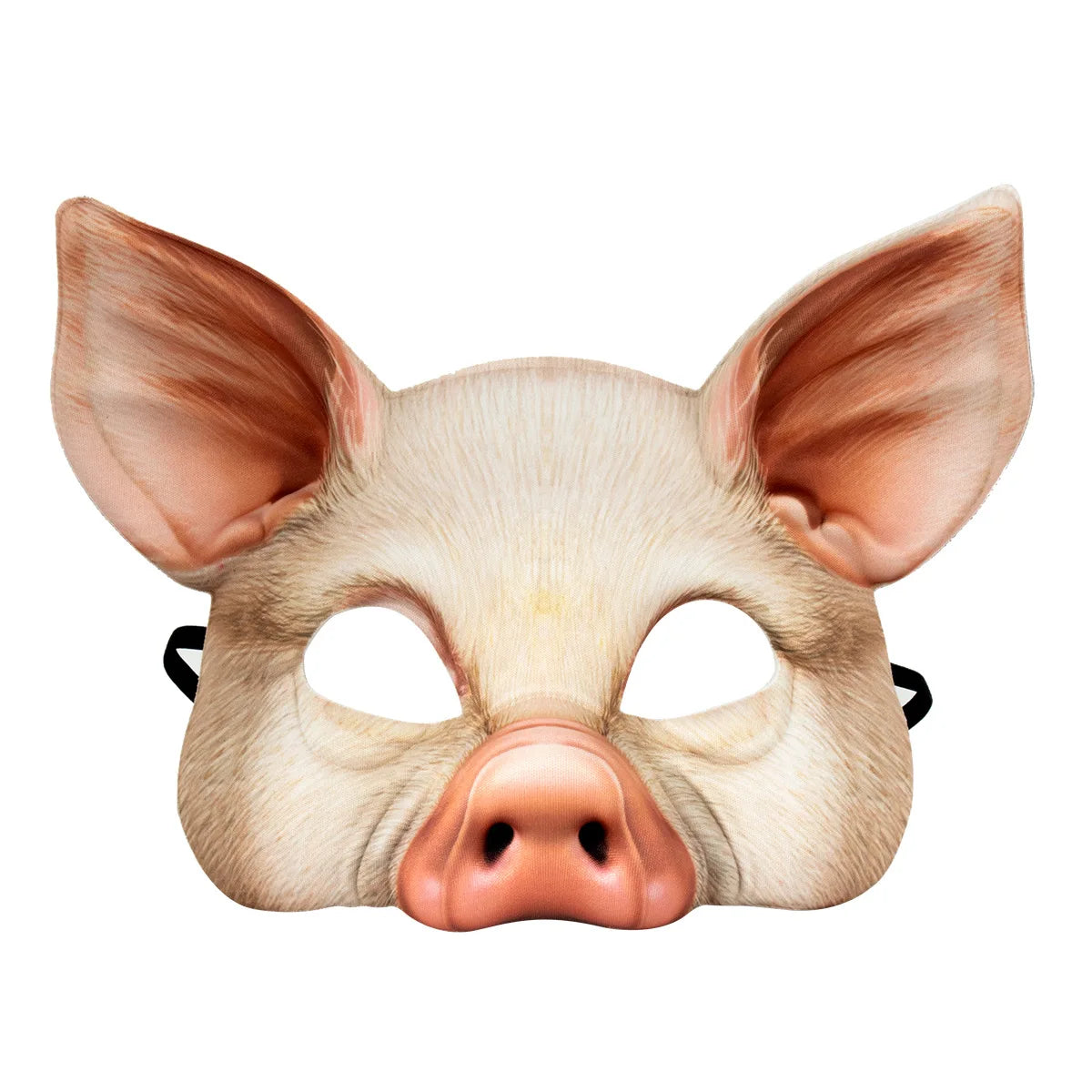 Pig Half Face Mask Black and White 3D Pig Head Face Cover Halloween Carnival Night Party Animal Makeup Costume Props