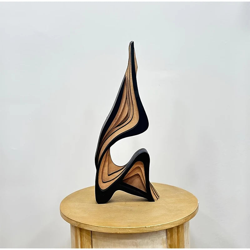 Wooden Three-dimensional Curved Artistic  Decoration   Bookshelf  Room Decoration Desktop Ornaments  Irregular Shape Artwork