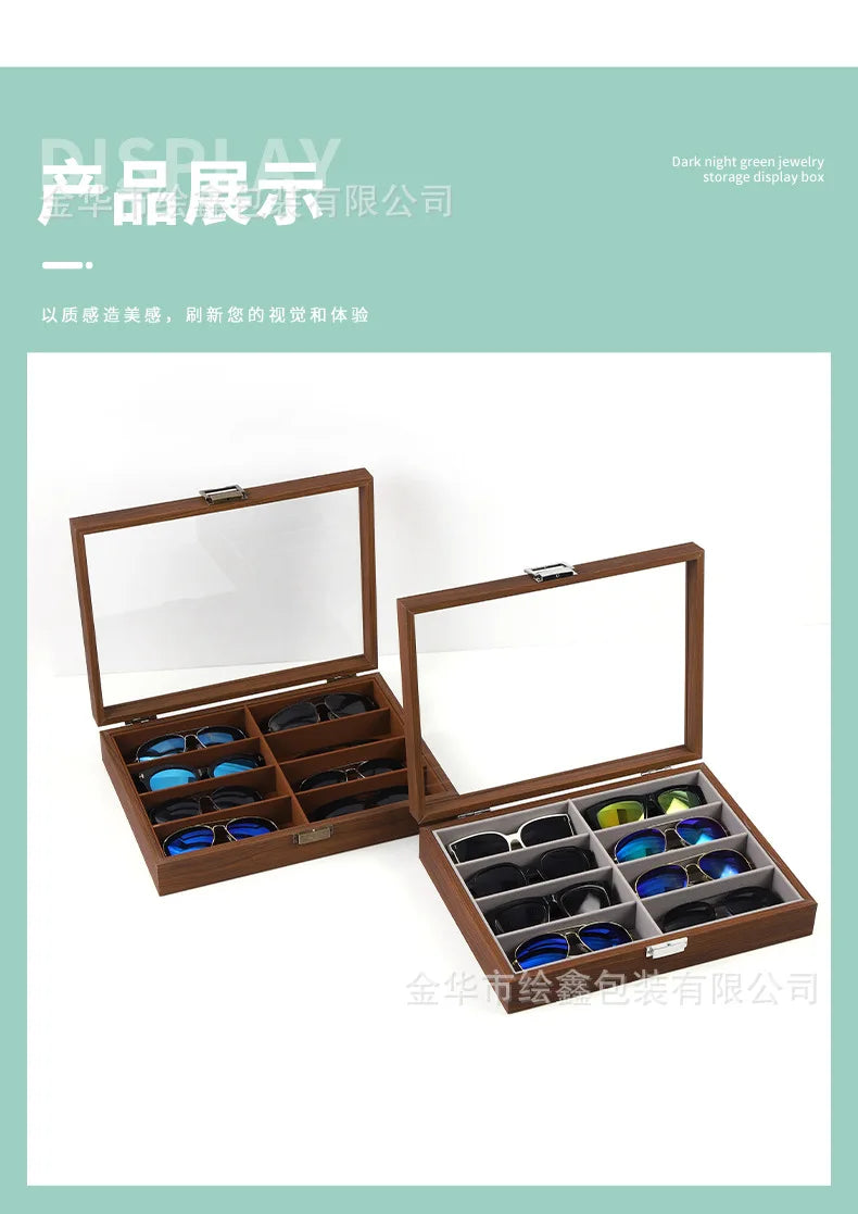 wooden watch storage and display box made of black walnut wood, multi-functional case for collecting watches, jewelry
