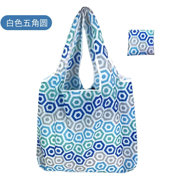 Large Foldable Reusable Eco Bag - Shoulder Shopping Tote Pouch for Grocery, Beach Toy Storage, Eco-friendly Package