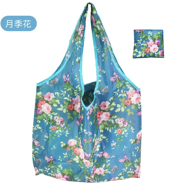 Large Foldable Reusable Eco Bag - Shoulder Shopping Tote Pouch for Grocery, Beach Toy Storage, Eco-friendly Package