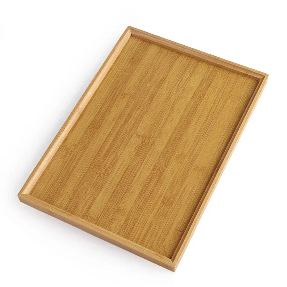 Bamboos Wood Rectangular Tea Tray Solid Wooden  Tray Tea Cups Trays Stand Tray For Kitchen Party Tea Bar Storage Tray Tableware