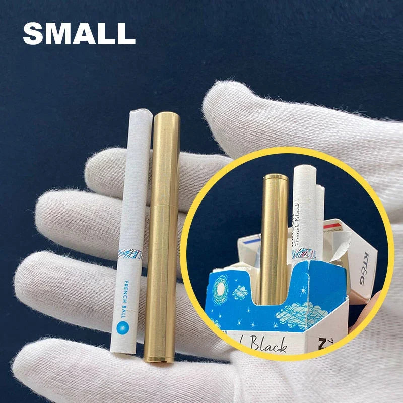 Creative Unusual Copper Kerosenei Lighter Nunchaku Retro Grinding Wheel Lighter Foldable Portable Men's Exquisite Gift