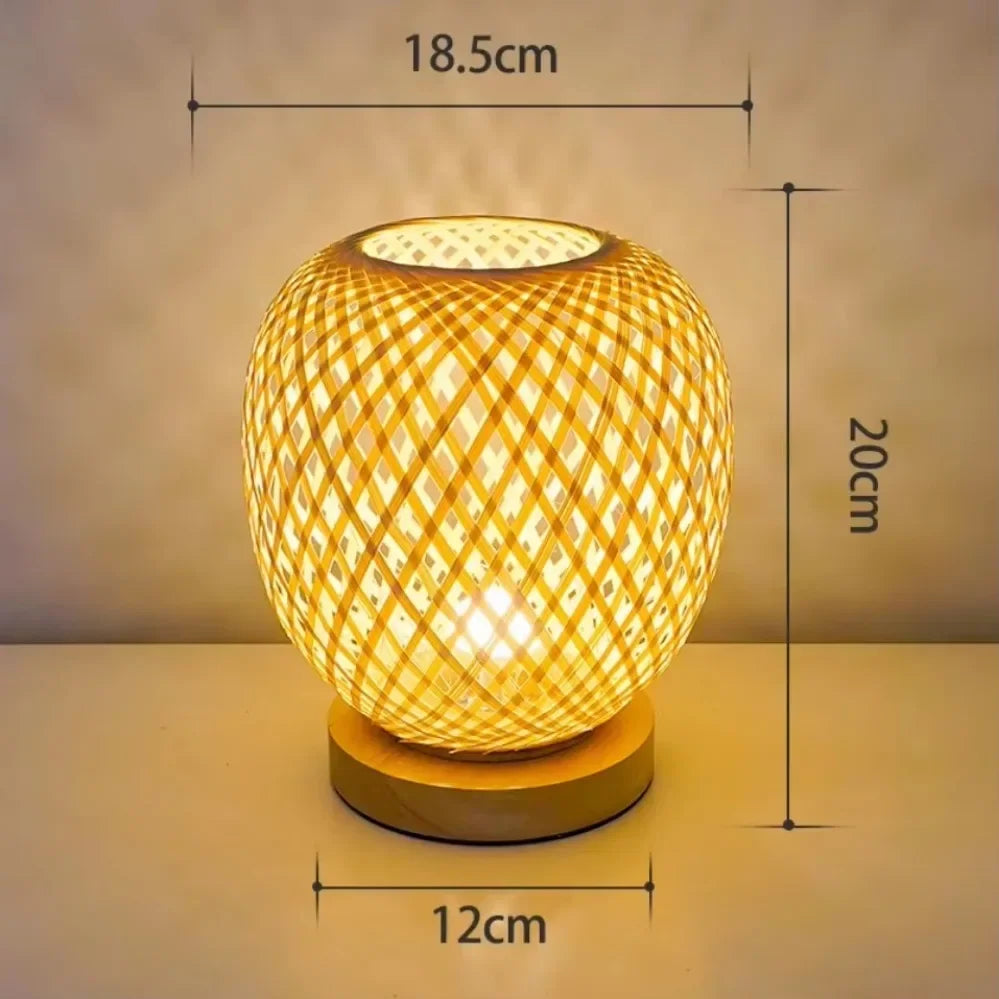 Bamboo Woven lamp Simple Bedroom Study Table Lamp Bedside Table Lamp Bamboo art Warm Decoration Desktop Decoration Table Lamp