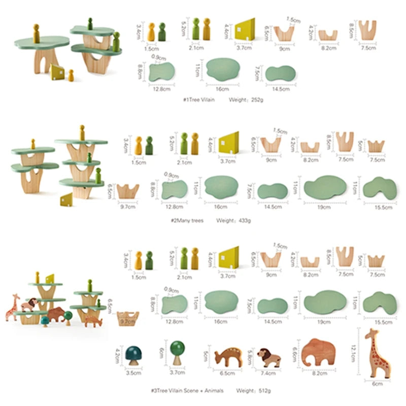 Wooden Forest Blocks Place Toy Wooden Geometric Animal Scene Placement Game Fine Educational Toy For Babies Baby Room Home Decor